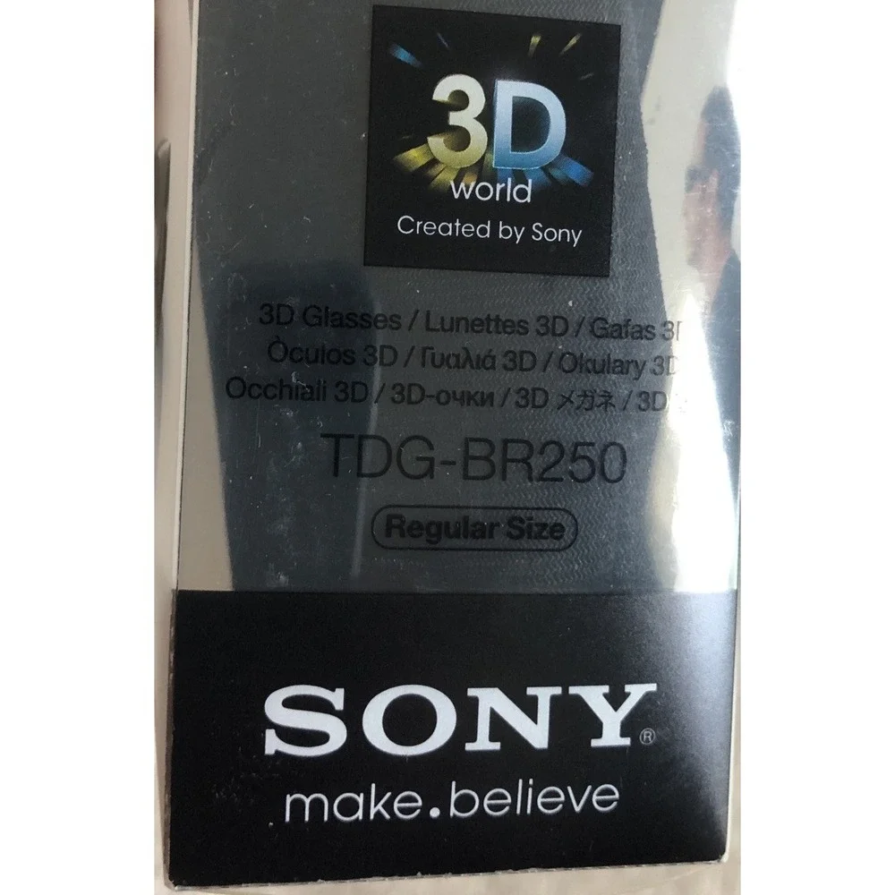 Sony Bravia 3D Glasses TDG-BR250 Regular Size Black Open Box Read